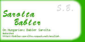 sarolta babler business card